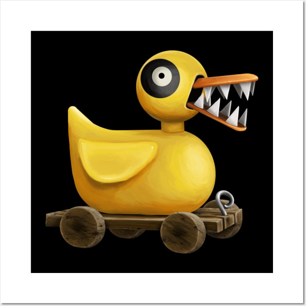 Evil Wooden Duck Toy Wall Art by Kylie Paul